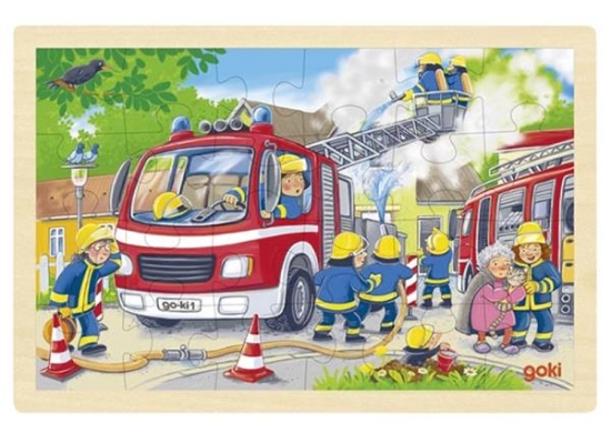 Image de Puzzle Goki pompiers 24 pièces bois