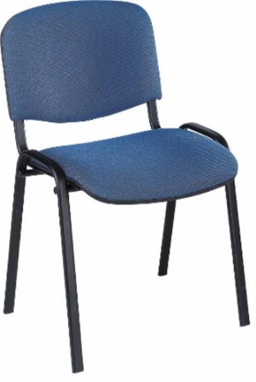 Image de Chaise empilable en tissu Cagli avec piètement 4 pieds