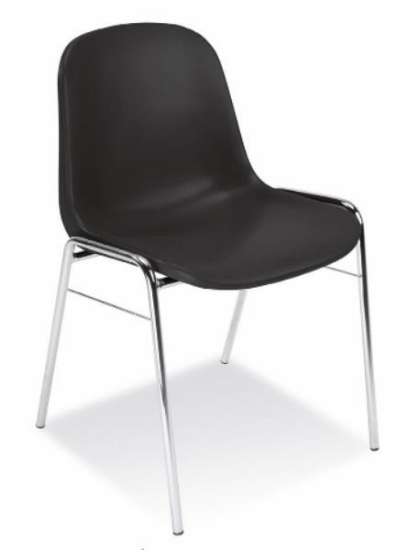 Image de Chaise multiusage empilable avec piètement chromé