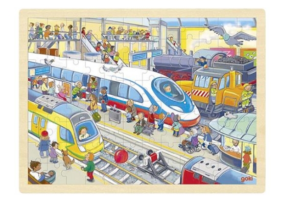 Image de Puzzle Goki la gare 96 pièces bois