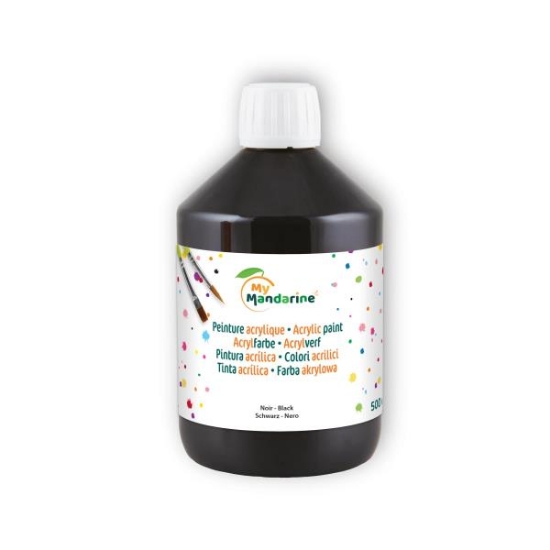 Image de Peinture acrylique mate Rainbow 500 ml noire