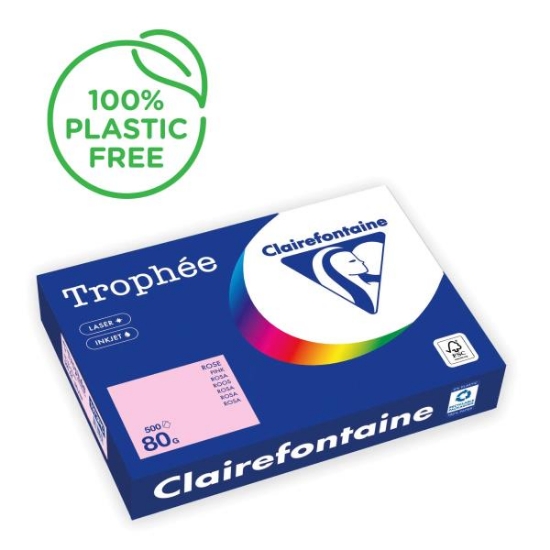 Image de Papier repro A4 80 gr rose pastel, rame de 500 feuilles