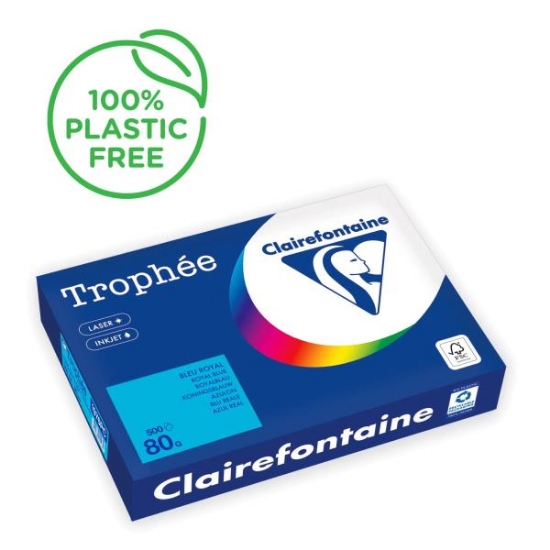 Image de Papier repro A4 80 gr bleu vif, rame de 500 feuilles