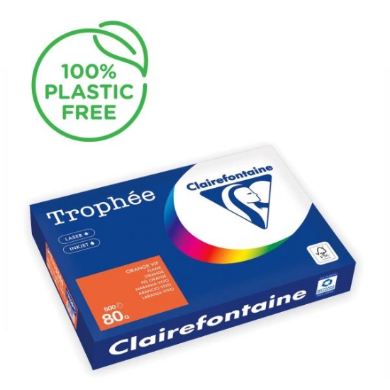 Image de Papier repro A3 80 gr orange vif, rame de 500 feuilles