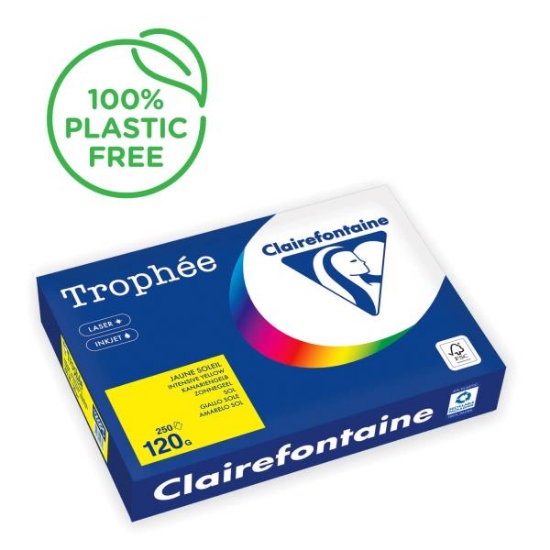 Image de Papier repro A4 120 gr jaune vif, rame de 250 feuilles