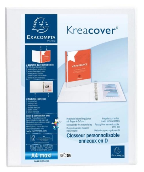 Image de Classeur à 2 anneaux personnalisable blanc A4
