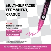 Image de MARBEL Marqueur acrylique pointe ronde médium 4MM Blanc