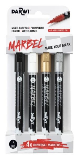 Image de MARBEL Marqueur acrylique pointe ronde 0,7mm, les 4