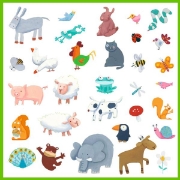Image de Gommettes thématiques – animaux, pochette de 160