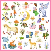 Image de Gommettes thématiques métallisées – fantasy, pochette de 160