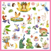 Image de Gommettes thématiques métallisées – fantasy, pochette de 160