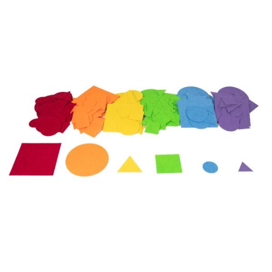 Image de Gommettes feutrine géométriques - rond, carré, triangle, pack de 150