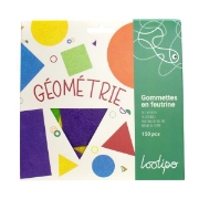 Image de Gommettes feutrine géométriques - rond, carré, triangle, pack de 150