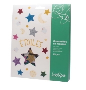 Image de Gommettes étoiles en mousse pailletée, lot de 500