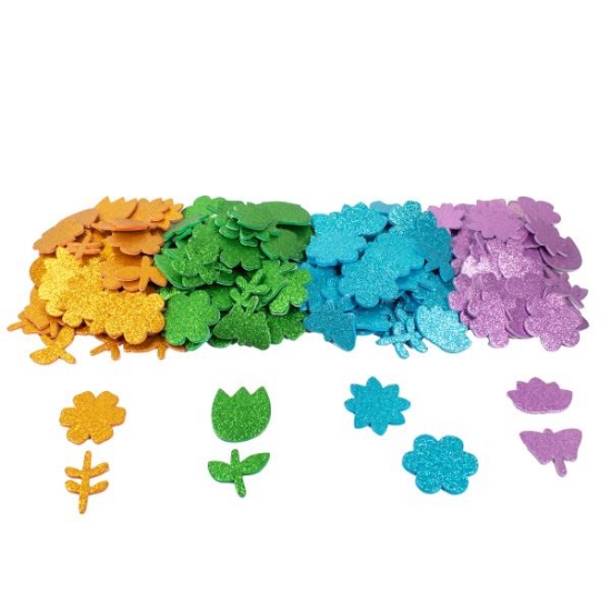 Image de Gommettes « Printemps » brillantes, lot de 200