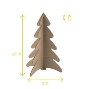 Image de Sapins de Noël en carton kraft, lot de 15