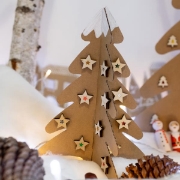 Image de Sapins de Noël en carton kraft, lot de 15