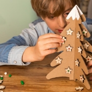 Image de Sapins de Noël en carton kraft, lot de 15