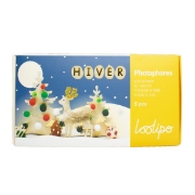 Image de Photophores en bois - Hiver, lot de 5