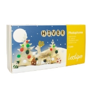 Image de Photophores en bois - Hiver, lot de 5