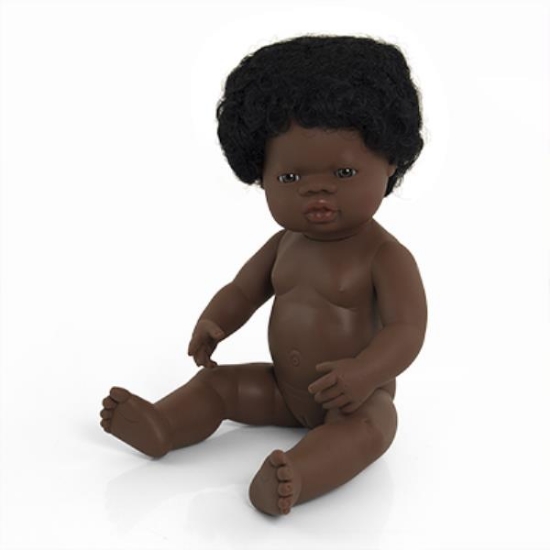Image de Poupée fille africaine avec cheveux, 38 cm
