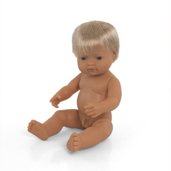 Image de Poupée garçon caucasien blond, 38 cm