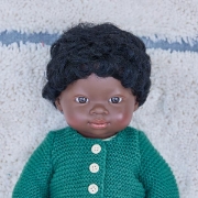 Image de Poupée garçon africaine avec cheveux, 38 cm