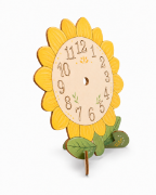 Image de Horloge fleur en bois