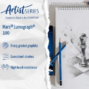Image de Crayons graphite Mars Lumograph, boîte de 12