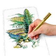 Image de Pochette de 3 marqueurs, or, argent et blanc