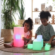 Image de Blocs de construction sensoriels lumineux - lot de 12