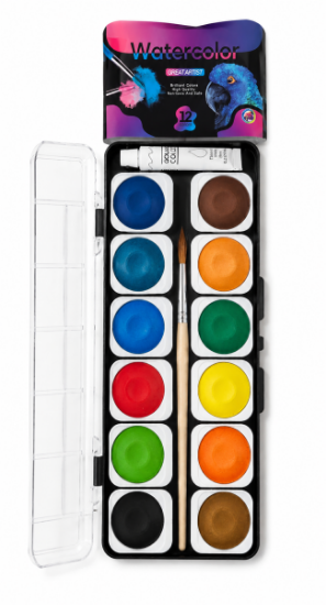 Image de Aquarelle avec un tube blanc et pinceau