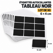 Image de Etiquettes autocollantes rectangulaires tableau noir, lot de 90
